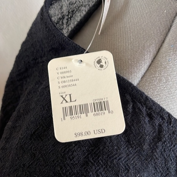 NWT Two piece Free People Black Deconstructed XL both wrap around tie close $180 - Picture 4 of 7